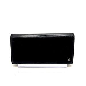 Authentic Black Cartier Pasha Leather Long Bifold Wallet